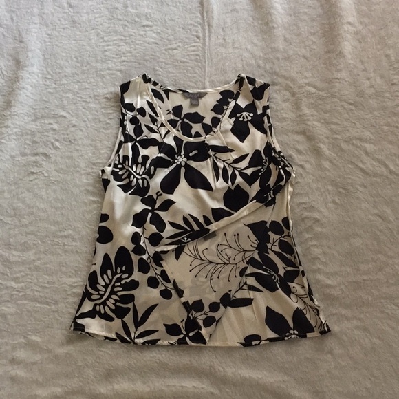 100% Silk Floral Print Top - Picture 3 of 3